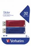 Подробнее о Verbatim Store'n'Go 2x32GB Slider Red/Blue USB 2.0 49327