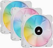 Подробнее о Corsair iCUE SP120 RGB ELITE Performance 120mm White PWM Fan - Triple Pack with Lighting Node CORE CO-9050137-WW