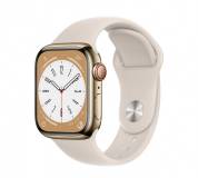 Подробнее о Apple Watch Series 8 GPS + Cellular 41mm Gold S. Steel Case w. Starlight S. Band MNJC3