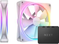 Подробнее о NZXT F140RGB Duo - 140mm Dual-sided RGB Fan - Twin Pack (White) w/RGB Controller RF-D14DF-W1