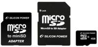 Флеш-карта Silicon Power microSDHC 4 Gb class 4 SP004GBSTH004V30