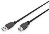 Кабель Digitus USB 2.0 AM/AF 1.8m black AK-300203-018-S