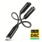 Аксессуар AXAGON USB-C M to 3.5mm F + USB-C F Hi-Res DAC PD 60W bla