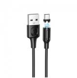 Кабель BOROFONE USB 2.0 AM to USB-C 1.0m 2.4A magnetic BX41 black