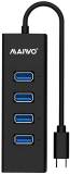 Разветвитель Maiwo USB Type-C to 4х USB3.0 cable 15 cm