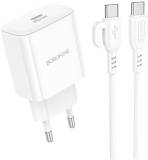 Зарядка BOROFONE BA81A USB-C PD20W + cable USB-C to USB-C White