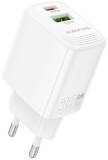 Зарядка BOROFONE BN29 Fuente 1xUSB-C PD30W + 1xUSB QC3.0 White