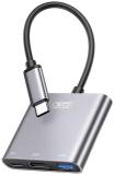 Разветвитель XO USBC to USBCPD100W + HDMI 4K30Hz + USB 3.0 grey