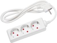 Фильтр Delux G3J 1.5м 3 роз. з заземленням white