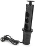 Фильтр VOLTRONIC 3 Роз, 2USB, 16А, 250V, 2м, Black