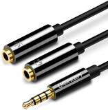 Кабель Ugreen 3.5mm M to 2x3.5mm F 0.2m AV141 black