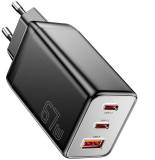 Зарядка ESSAGER 2xUSB-C + 1xUSB PD67W QC4.0 FCP GaN black