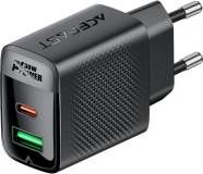 Зарядка ACEFAST 2xUSB 30W (USB-C+USB-A) Gan A98 Black