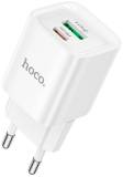 Зарядка HOCO C147A Charm 1xUSB-C PD20W + 1xUSB QC3.0 White