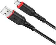 Кабель HOCO USB 2.0 AM to Micro 5P 1.0m 2.4A nylon X59 black