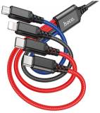 Кабель HOCO USB 2.0 AM to Lightning + Micro 5P + USB-C 1.0m 2A