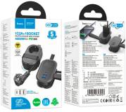 Фильтр HOCO NS7 1 роз, 2 USB,USB-C, 20W, 1.1м, Black