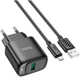 Зарядка HOCO C140A Smart USB QC3.0 + USB to cable Micro Black