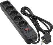 Фильтр Patron 1.8 m3*1mm2 (SP-1052)  5 розеток BLACK EXT-PN-SP-1052