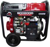 Генератор Vulkan SCD8000 дизель 1ф 6,5kW ел.старт, 18л, колеса