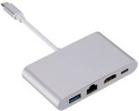 Аксессуар Dynamode USB3.1 Type-C to 1хHDMI, 1хRJ-45, 1хUSB 3.0, 1хUSB Multiport USB 3.1 Type-C to HDMI-RJ45