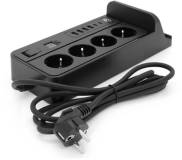 Фильтр VOLTRONIC G12H, 4 роз, 4USB 3,2А, 2 Type-C, 2м Black YT-G12H