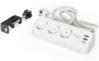Фильтр Assmann 3 розетки, 2xUSB-A, 1xUSB-C,1.5м, White DA-70626