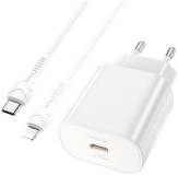 Зарядка HOCO N22 Jetta USB-C PD25W + cable USB-C to Lightning W 6931474760074
