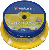 Подробнее о Verbatim DVD-/+RW 4x 4.7G, CakeBox 25 silver 43489