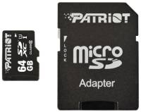 Подробнее о Patriot LX Series MicroSDXC 64GB UHS-I Class10 + SD adapter PSF64GMCSDXC10