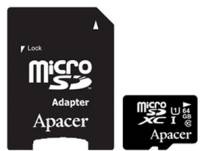 Подробнее о Apacer microSDXC 64GB UHS-I U1+adapter AP64GMCSX10U1-R