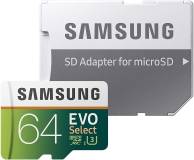 Подробнее о Samsung EVO Select microSDXC 64GB + SD Adapter MB-ME64HA/AM