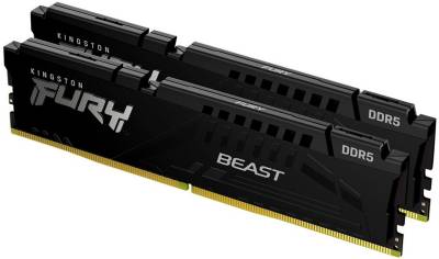 Оперативная память Kingston Fury Beast Black DDR5 64GB (2x32GB) 5600MHz CL40 Kit KF556C40BBK2-64