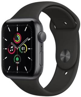 Apple Watch SE GPS 44mm Space Gray Aluminum Case with Deep Navy Sport Band MYE32