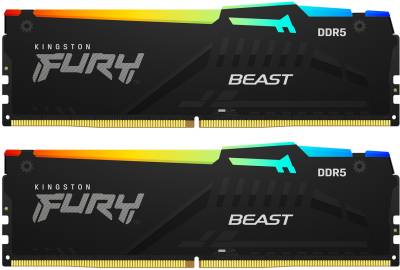 Оперативная память Kingston Fury Beast RGB DDR5 32GB (2x16GB) 6000MHz CL36 Kit KF560C36BBEAK2-32