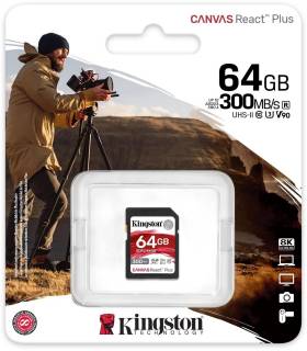 Карта памяти Kingston Canvas React Plus SDXC 64GB SDR2/64GB