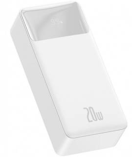 Дополнительные внешние аккумуляторы Baseus Bipow Digital Display 30000mAh 20W 3A QC3.0 + PD3.0 2USB + Type-C White PPDML-N02