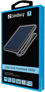 Дополнительные внешние аккумуляторы Sandberg Urban Solar Powerbank 10000 420-54