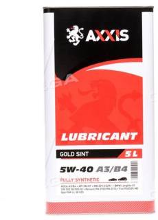Axxis 5W-40 A3/B4 Gold Sint 5W-40 A3/B4 Gold Sint 5л