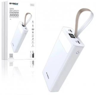 Дополнительные внешние аккумуляторы Syrox PB115 30000mAh USB-Ax2 USB-C 5V 2A 10W White