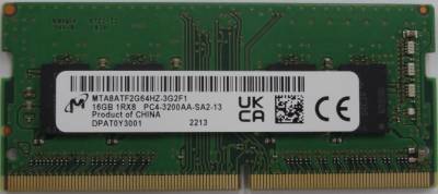 Оперативная память Micron So-Dimm DDR4 16GB 3200MHz CL22 MTA8ATF2G64HZ-3G2F1
