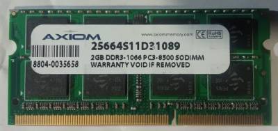 Оперативная память Axiom So-Dimm DDR3 2GB 1066MHz CL11 25664S11D31089