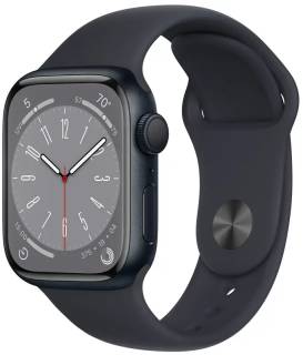 Apple Watch Series 8 45mm Midnight Aluminum Case with Midnight Sport Band S/M MNUJ3