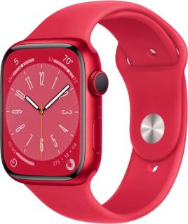 Apple Watch Series 8 GPS 45mm PRODUCT RED Aluminum Case w. PRODUCT RED S. Band MNP43