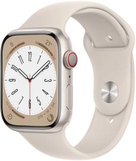 Apple Watch Series 8 GPS + Cellular 45mm Starlight Aluminum Case with Starlight Sport Band MNK73