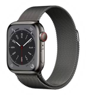 Apple Watch Series 8 GPS + Cellular 41mm Graphite S. Steel Case w. Milanese Loop Graphite MNJL3/MNJM3