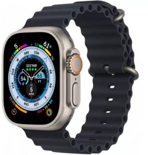 Apple Watch Ultra GPS + Cellular 49mm Titanium Case with Midnight Ocean Band MQET3/MQFK3