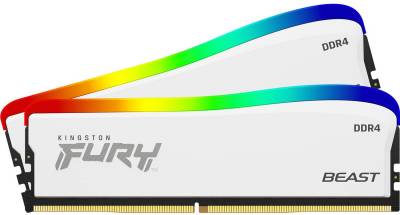 Оперативная память Kingston FURY Beast RGB Special Edition White XMP DDR4 32GB (2x16GB) 3600MHz CL18 Kit KF436C18BWAK2/32