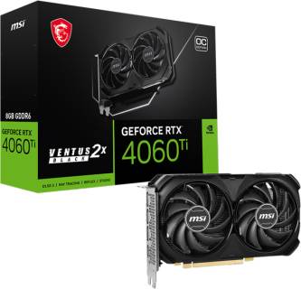 Видеокарта MSI GeForce RTX 4060 Ti VENTUS 2X BLACK 8GB OC RTX 4060 Ti VENTUS 2X BLACK 8G OC