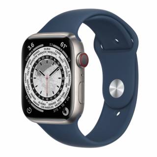 Apple Watch Series 7 45mm Silver Titanium Case w. Clover Sport Band (ML8W3 + MKUNA3)